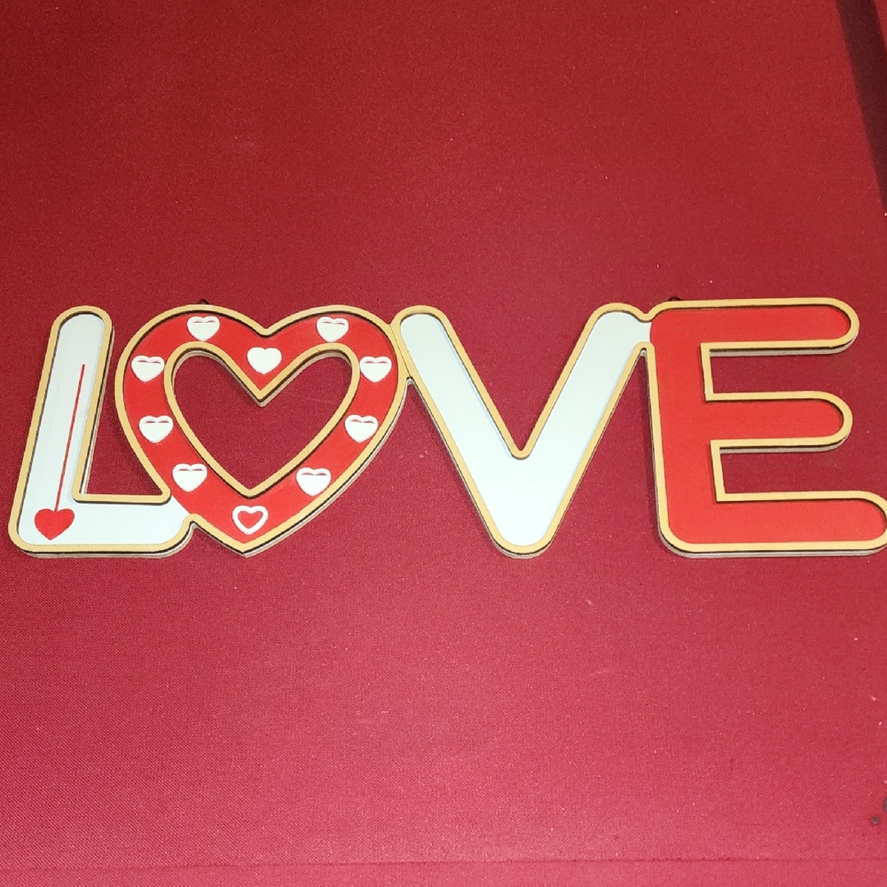 Red and White LOVE Wall Decor